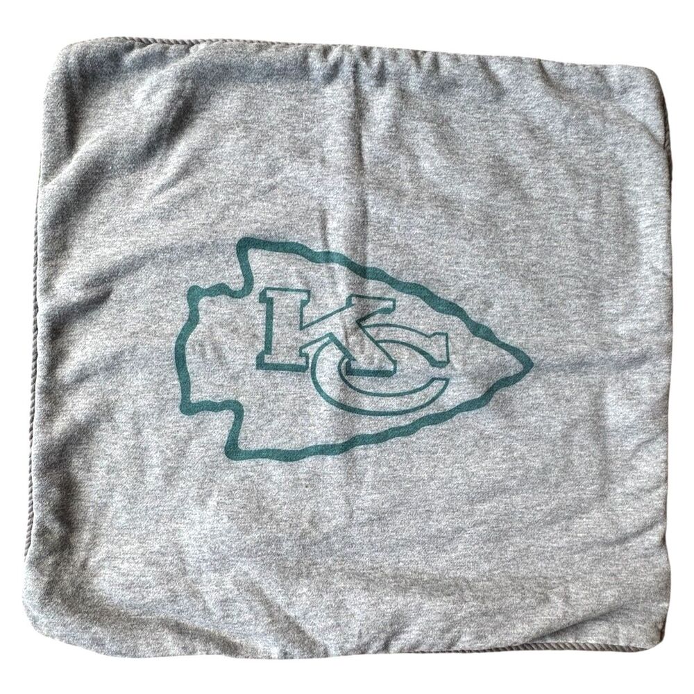 Pottery Barn Teen Heather Gray Fleece 18x18 Kansas City Chiefs Pillow Cover NWOT